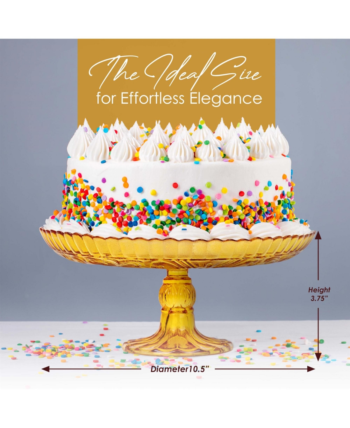 Amici Home Flower Footed Glass Cake Stand -- Amber