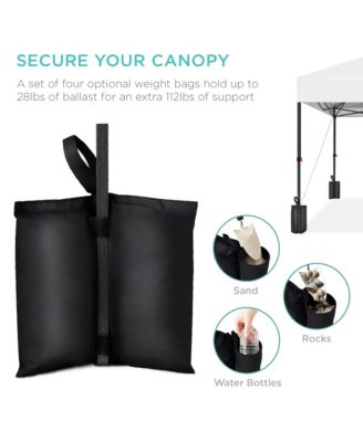 10x10ft Easy Setup Pop Up Canopy w/ 1-Button Setup, Wheeled Case, 4 Weight Bags
