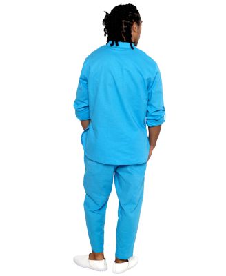 Men's Linen Nehru Collar Shirt