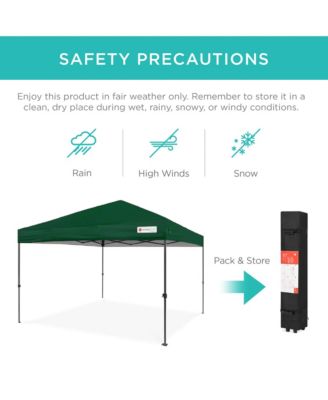 10x10ft Easy Setup Pop Up Canopy w/ 1-Button Setup, Wheeled Case, 4 Weight Bags