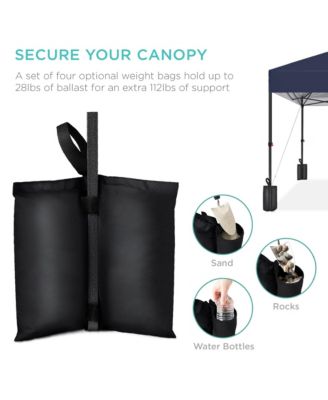 10x10ft Easy Setup Pop Up Canopy w/ 1-Button Setup, Wheeled Case, 4 Weight Bags