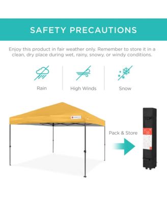 10x10ft Easy Setup Pop Up Canopy w/ 1-Button Setup, Wheeled Case, 4 Weight Bags