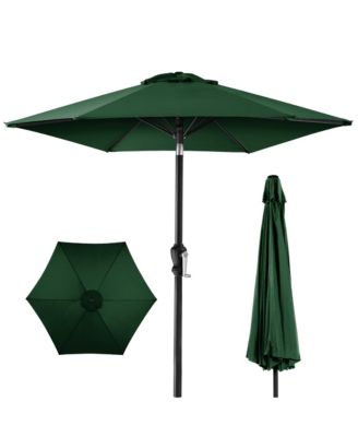 7.5ft Heavy-Duty Outdoor Market Patio Umbrella w/ Push Button Tilt, Easy Crank