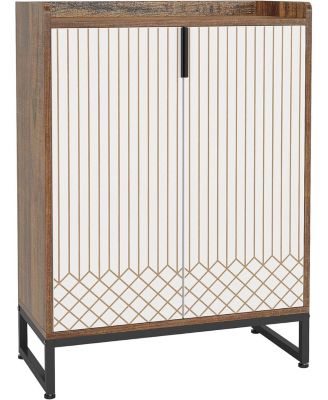25-Pair 5-Tier Shoe Cabinet with Doors and Freestanding Storage Organizer for Bedroom, Hallway, Living Room