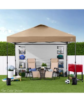 10x10Ft Easy Setup Pop-Up Canopy Tent with Side Wall, 1-Button Push, and Carrying Case