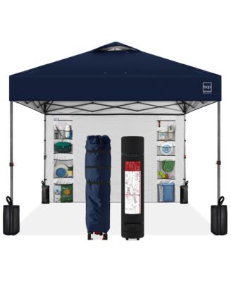 10x10Ft Easy Setup Pop-Up Canopy Tent with Side Wall, 1-Button Push, and Carrying Case