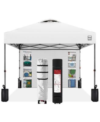 10x10ft Easy Setup Pop Up Canopy, Portable Tent with Side Wall, 1-Button Push, Case