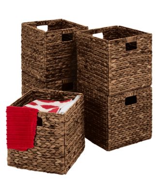 in Hyacinth Storage Baskets, Set of 5 Multipurpose Collapsible Organizers