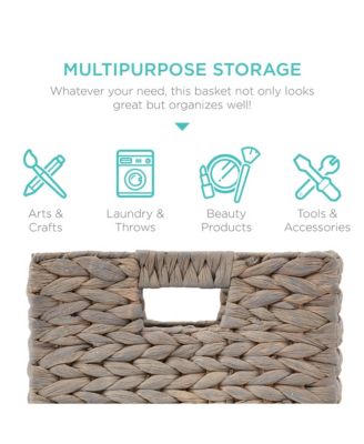 10.5x10.5in Set of 5 Multipurpose Collapsible Organizers Hyacinth Storage Baskets