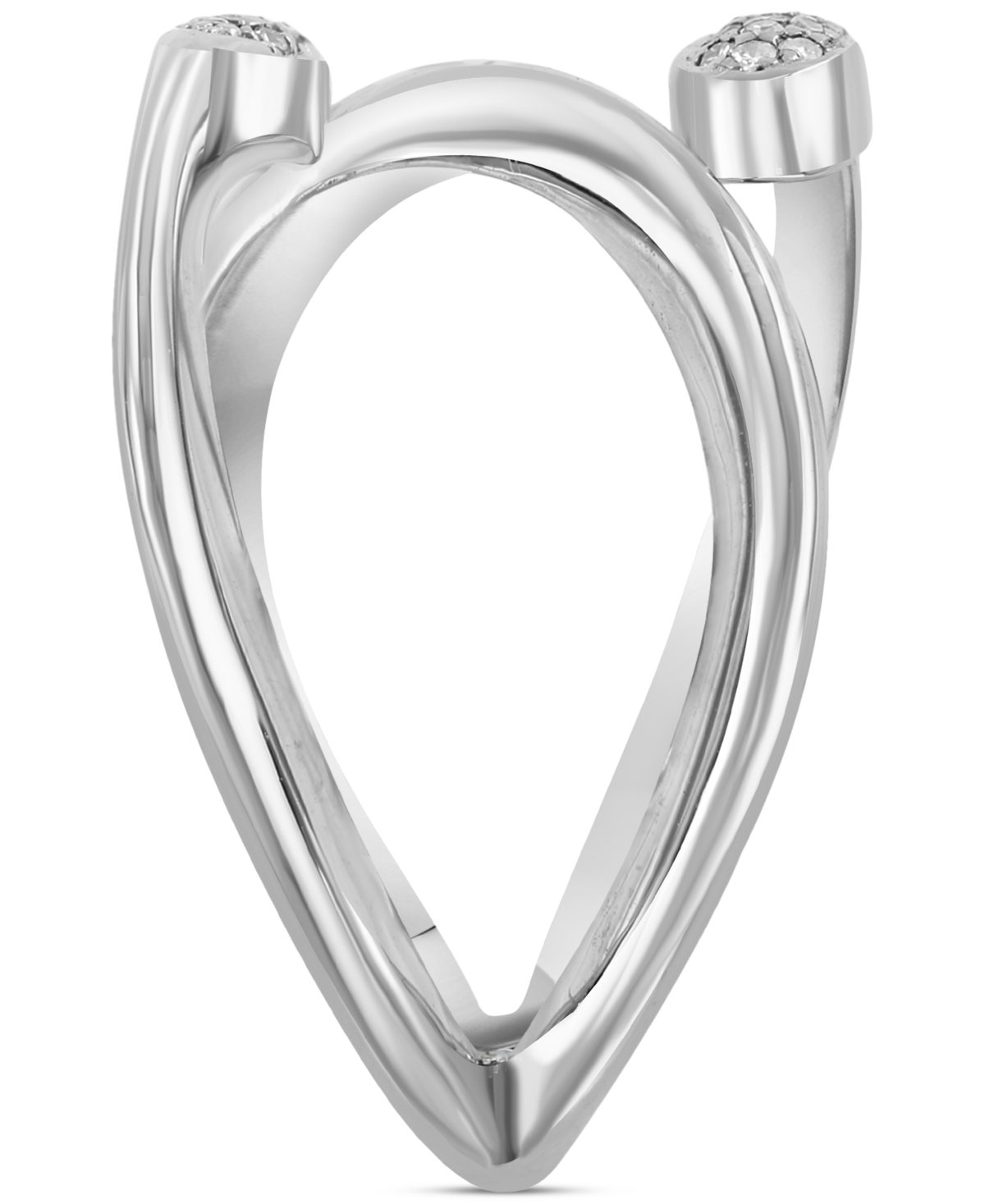 EFFY COLLECTION EFFY DIAMOND PAVE ABSTRACT STATEMENT RING (1/10 CT. T.W.) IN STERLING SILVER 