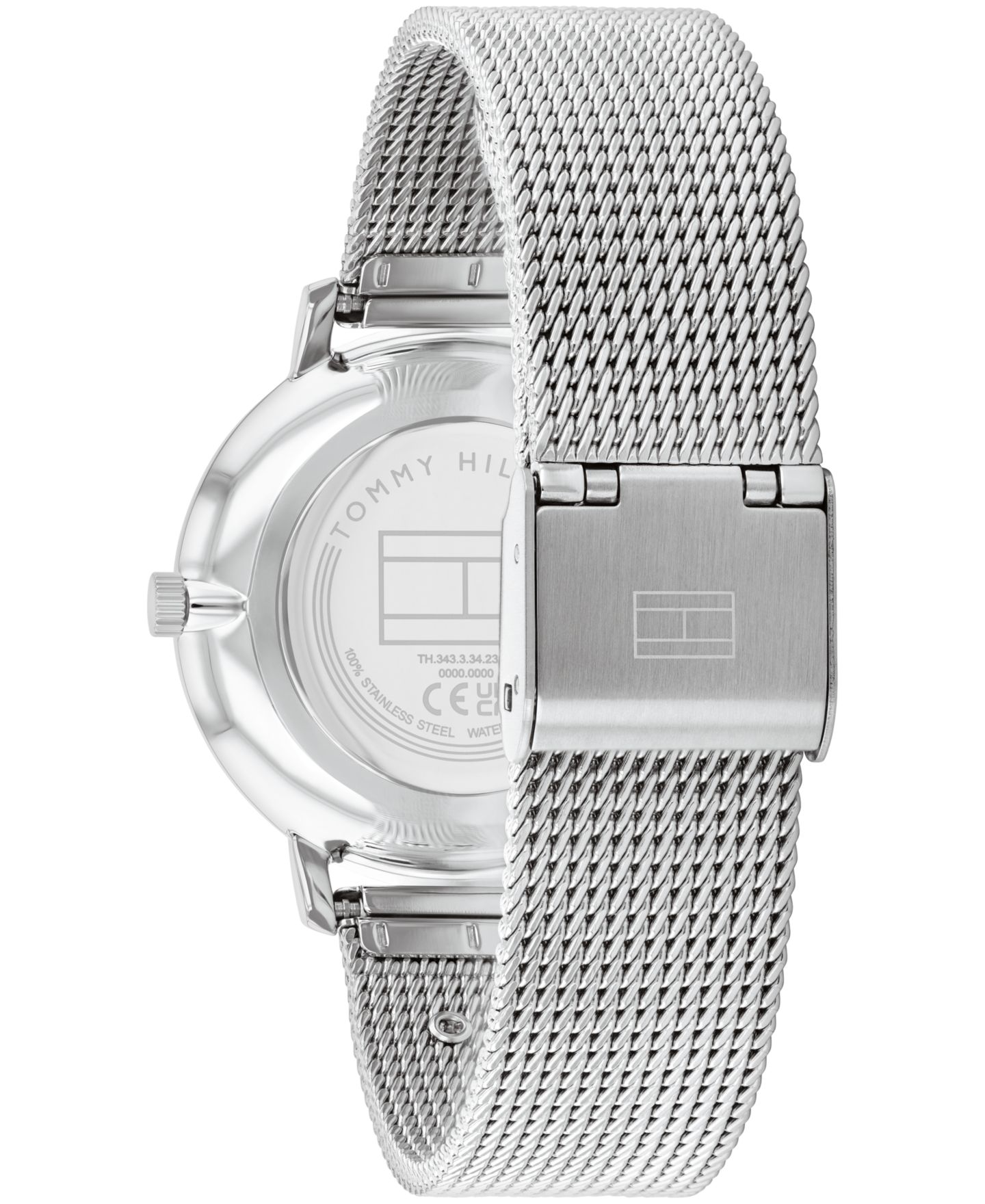 Женские часы Tommy Hilfiger Quartz Silver-Tone Stainless Steel and Carnation Gold Steel Mesh Bracelet Watch 35mm — фото 3
