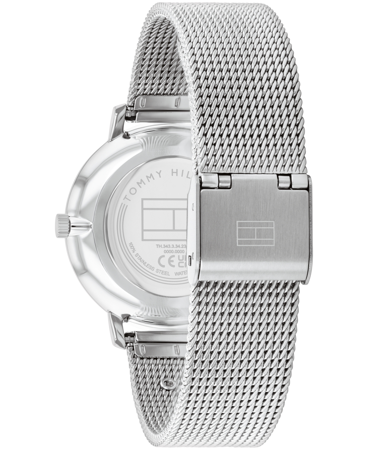 Tommy Hilfiger Women's Quartz Silver-tone Stainless Steel And Carnation Gold Steel Mesh Bracelet Watch 35mm In Silver