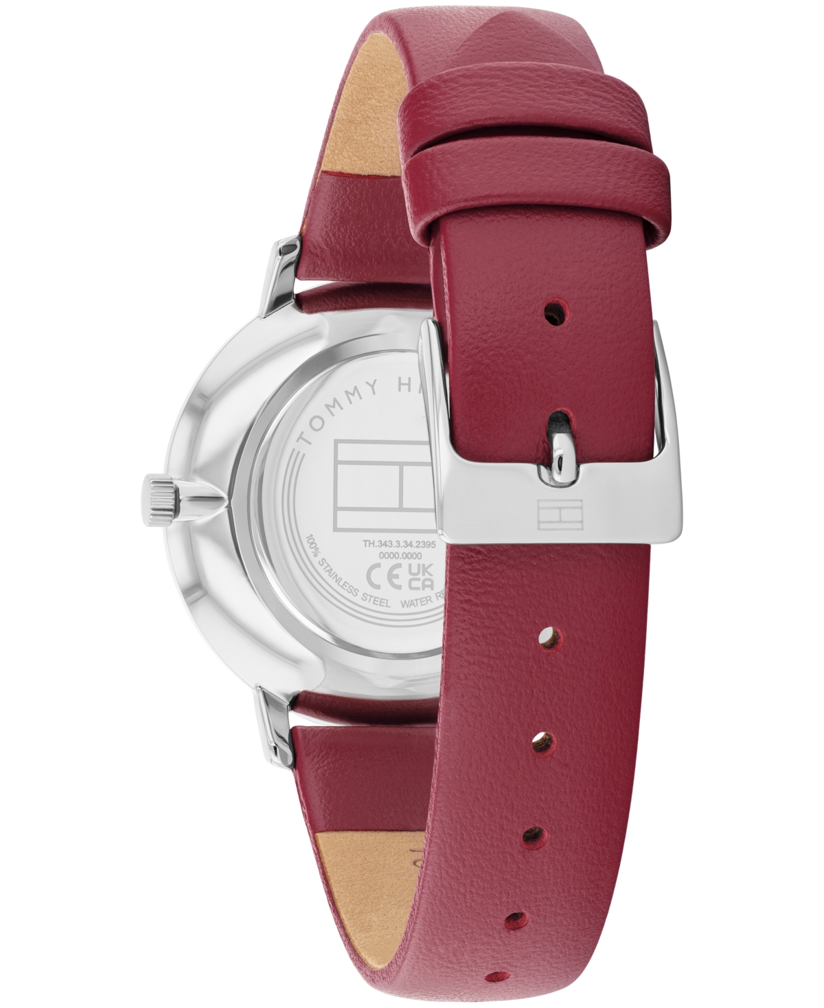 Tommy Hilfiger Women's Quartz Cranberry Leather Strap Watch 35mm In Cranberry