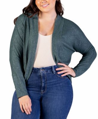 Plus Size Open Front Long Bolero Cardigan Sweater