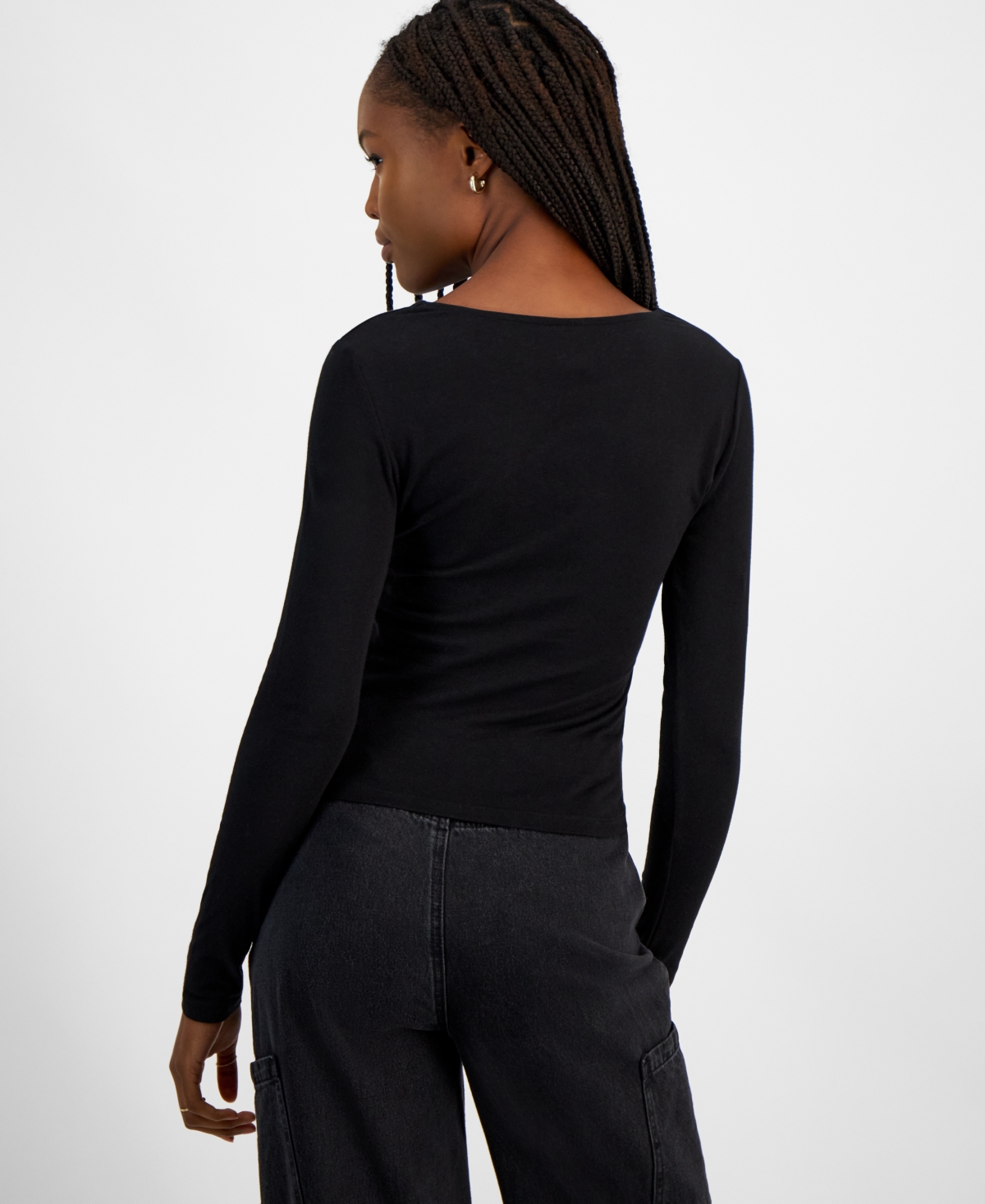 Planet Heart Women's Scoop-Neck Long-Sleeve Top
