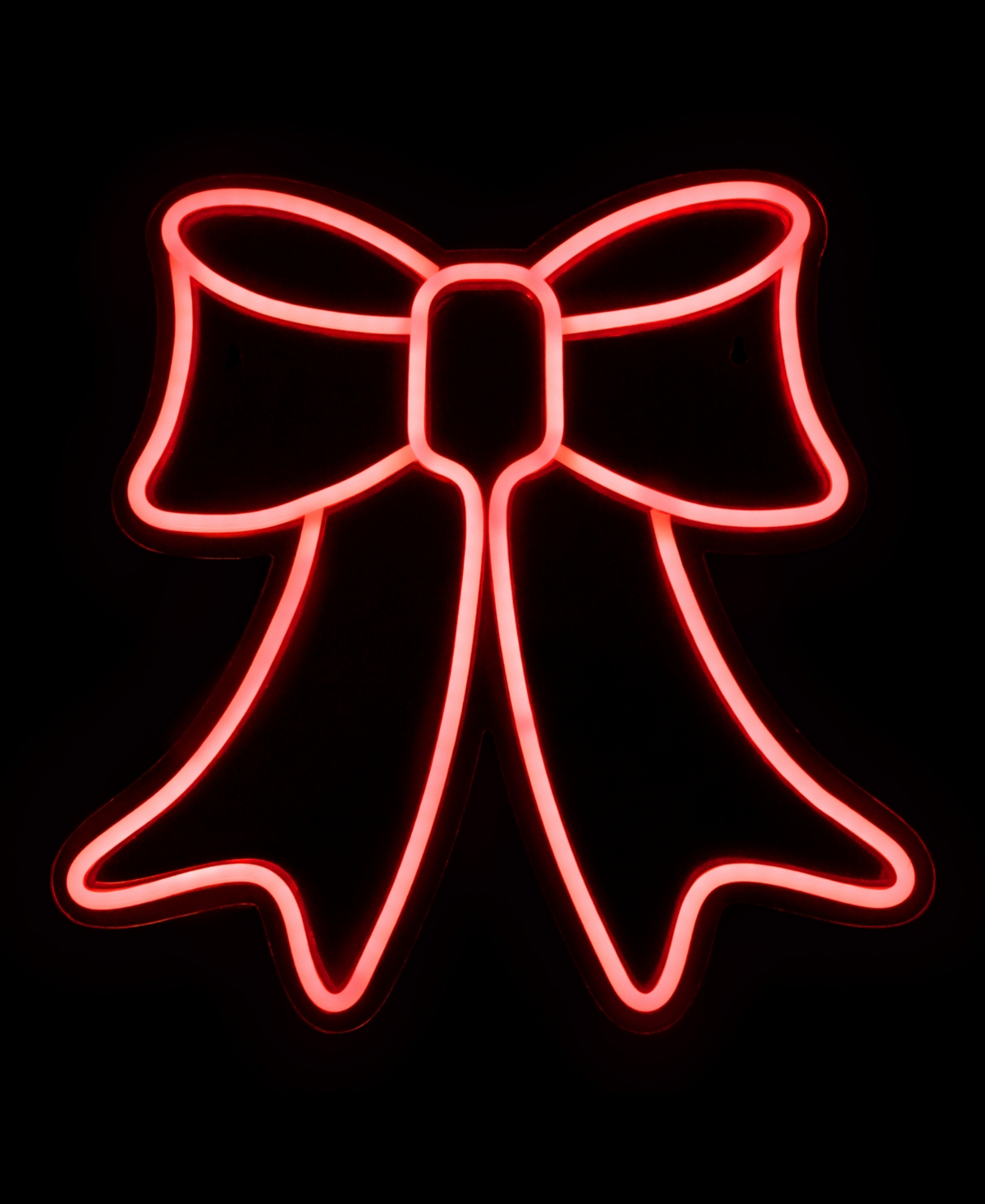 15" Led Lighted Neon Style Bow Christmas Window Silhouette - Red