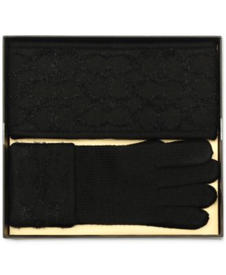 Women's Signature C Metallic Headband & Touch Tip Gloves Boxed Gift Set 