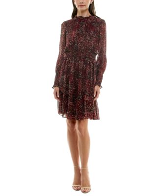 Taylor - Petite Long-Sleeve Chiffon Dress