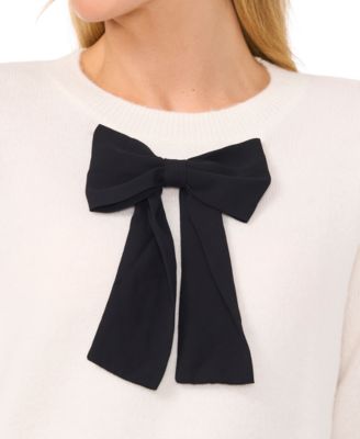 Women's Bow-Trim Crewneck Sweater