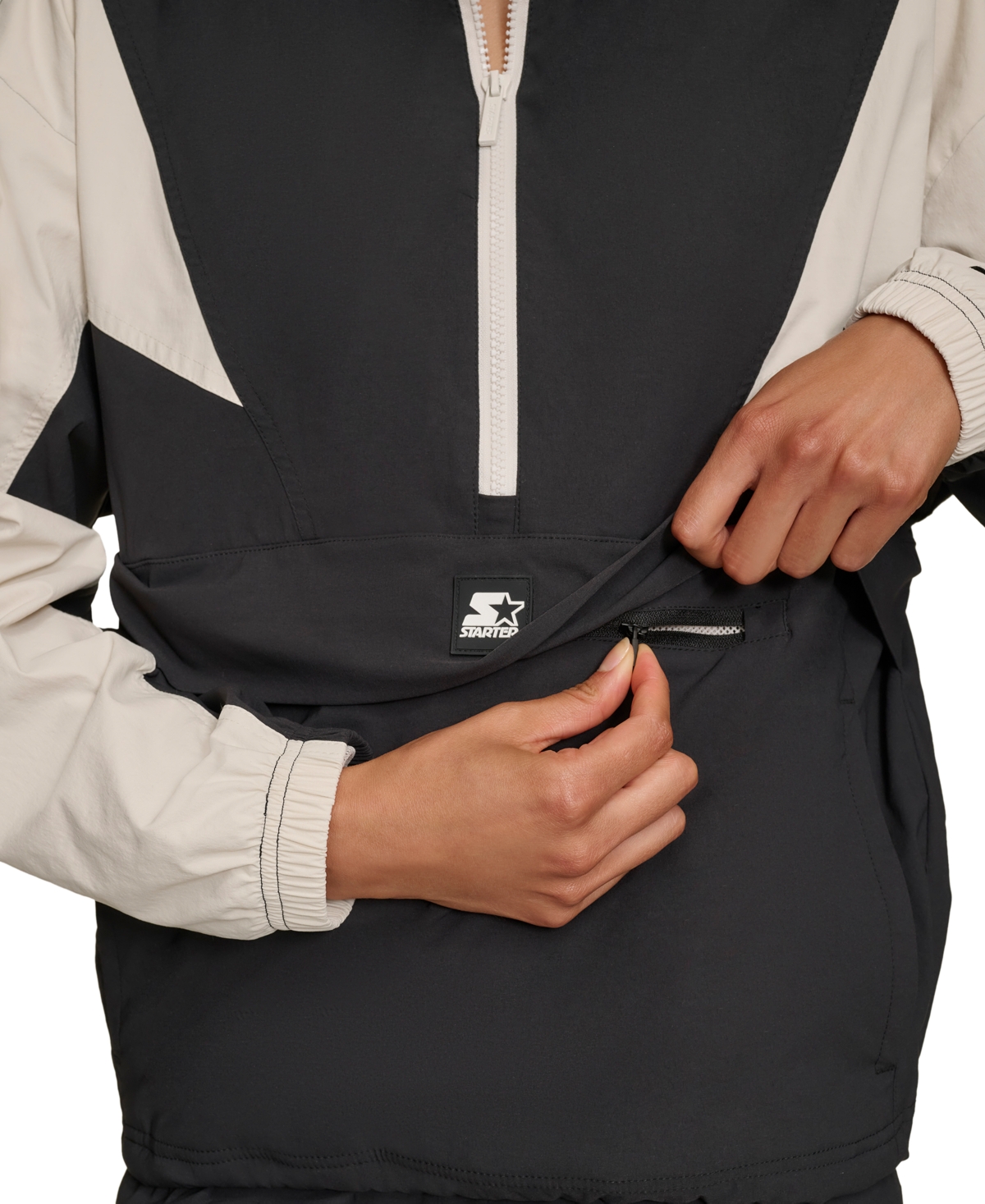 Starter Women's Half-zip Pullover Jacket In Black