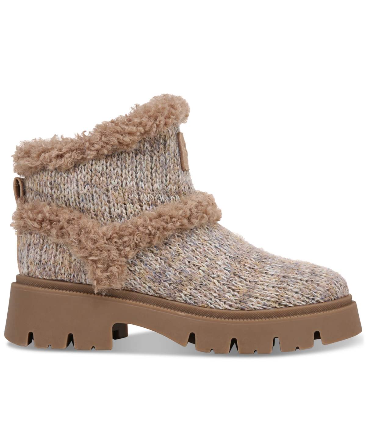 Circus Ny By Sam Edelman Clare Cozy Knit Lug-sole Booties In Natural Multi,nutmeg