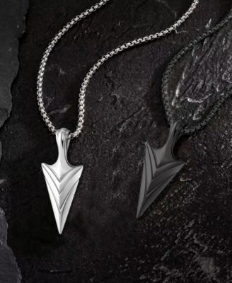 Silver Arrowhead Stainless Steel Pendant Necklace
