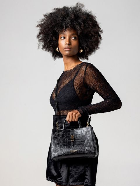 Женская сумка Teddy Blake Lola Croco 10", цвет: Чёрный