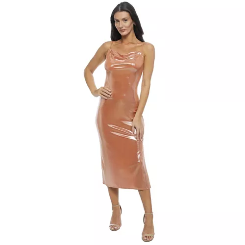 women's foil slinky slim maxi dress
