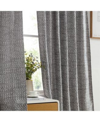 Easton Jacquard Slub Texture - Privacy Curtains with Back Tab Rod Pocket Lightweight Window Curtains Panels, Set of 2