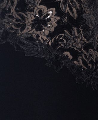 Women's Embroidered Velvet Evening Gown