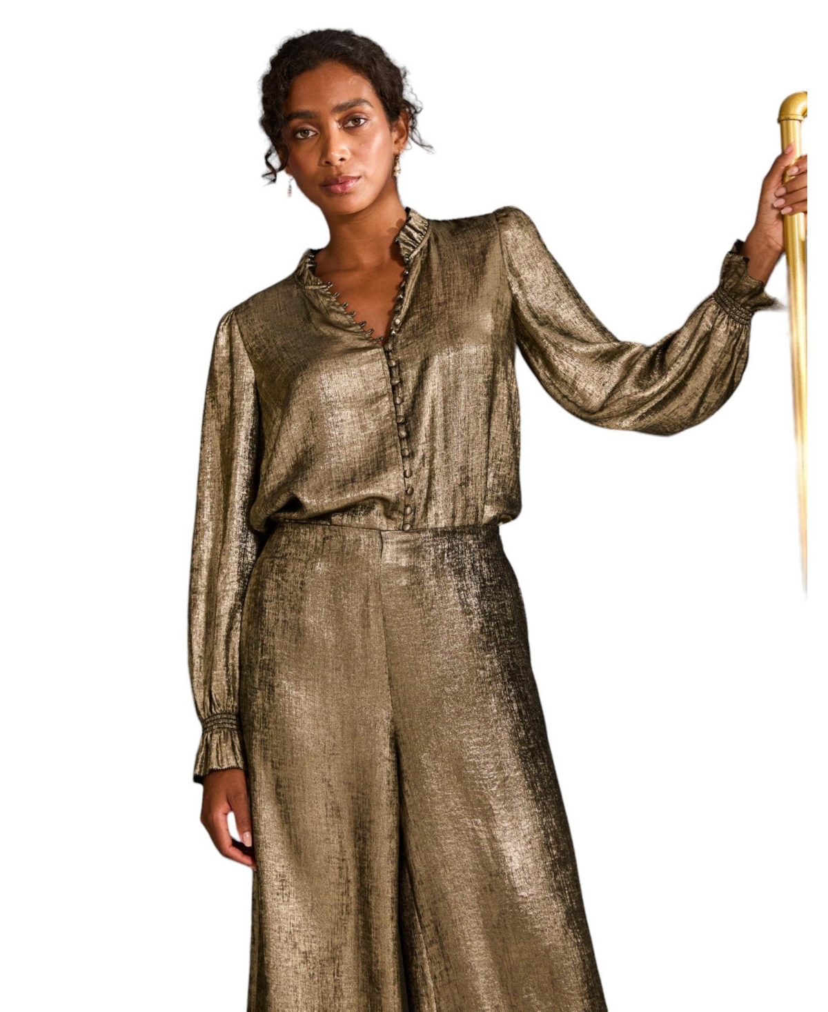FatFace Women's Bria Metallic Blouse