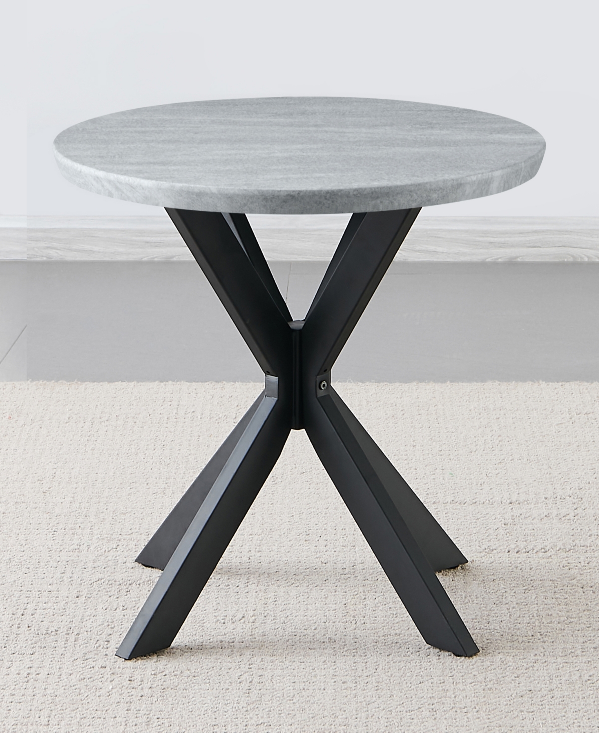 Macy's Keyla 23" Metal End Table In Black