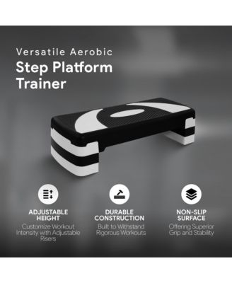 Adjustable Workout Aerobic Step Platform Trainer w/Raisers