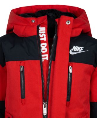 Boys 4-7 Outdoor Woven Hooded Color Blocked Jacket