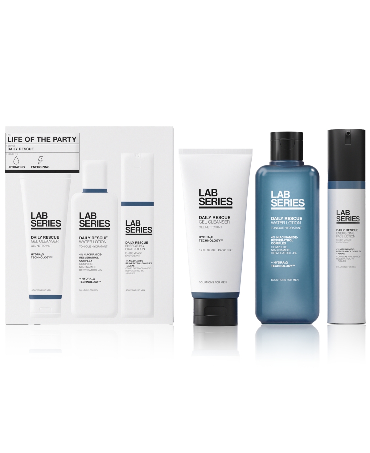 Skincare for Men 3-Pc. Life Of The Party Daily Rescue Men's Skincare Set