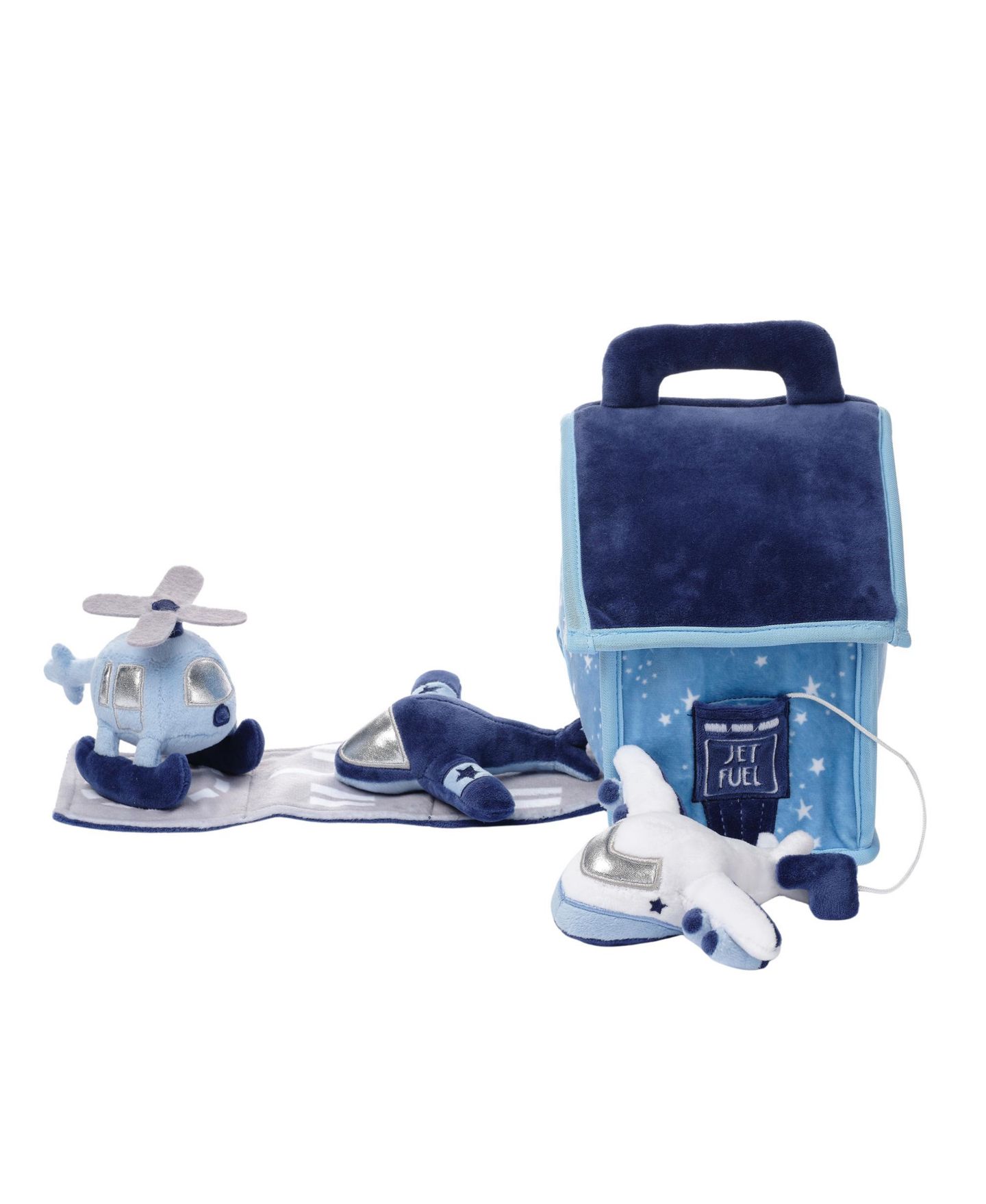Детские игровые наборы Bedtime Originals Airplane/Airport Interactive Plush Play Set, 4-Piece Set, цвет: Синий — фото 3