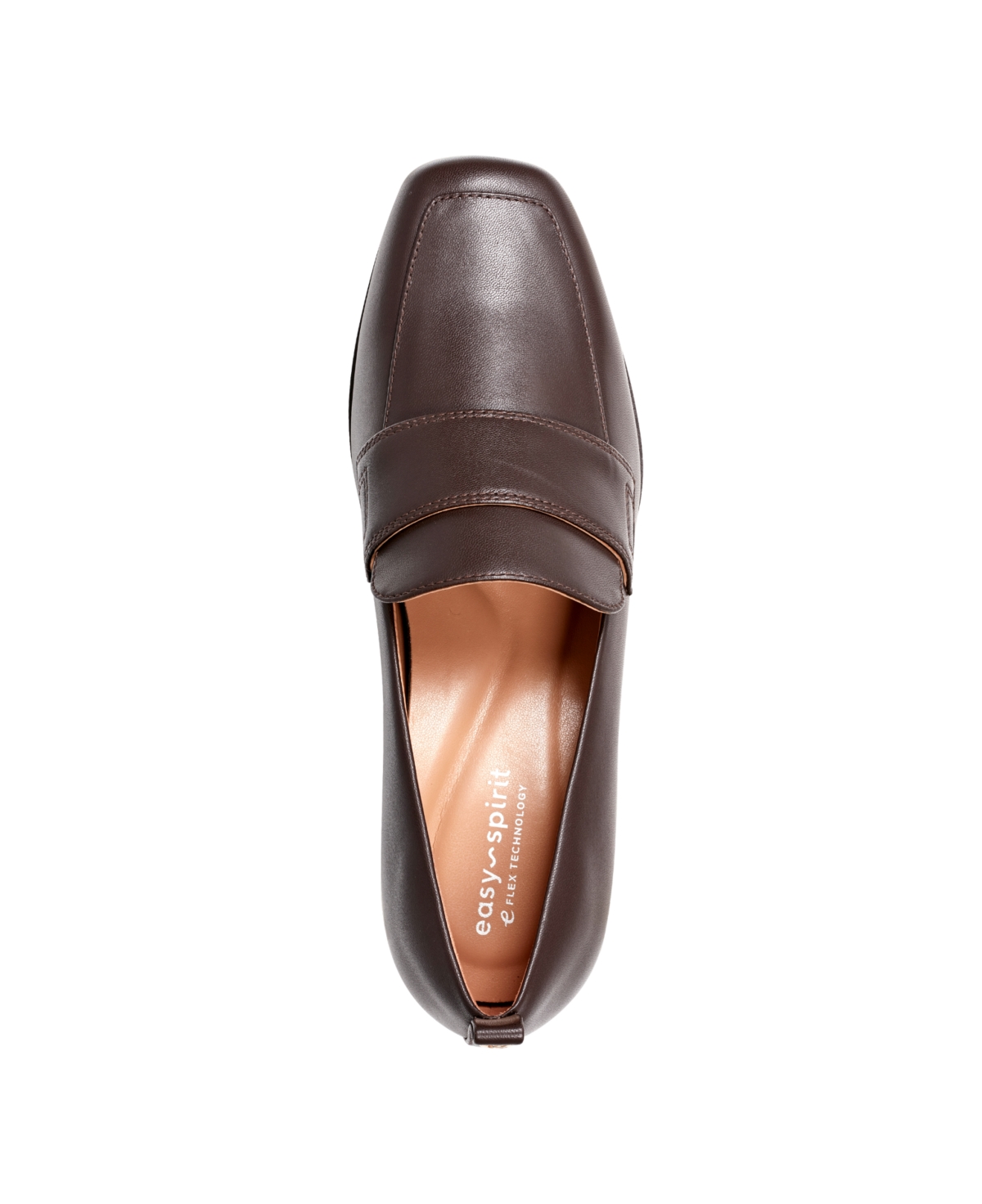 Shop Easy Spirit Women's Eflex Darlene Block Heel Loafers In Dark Brown Leather