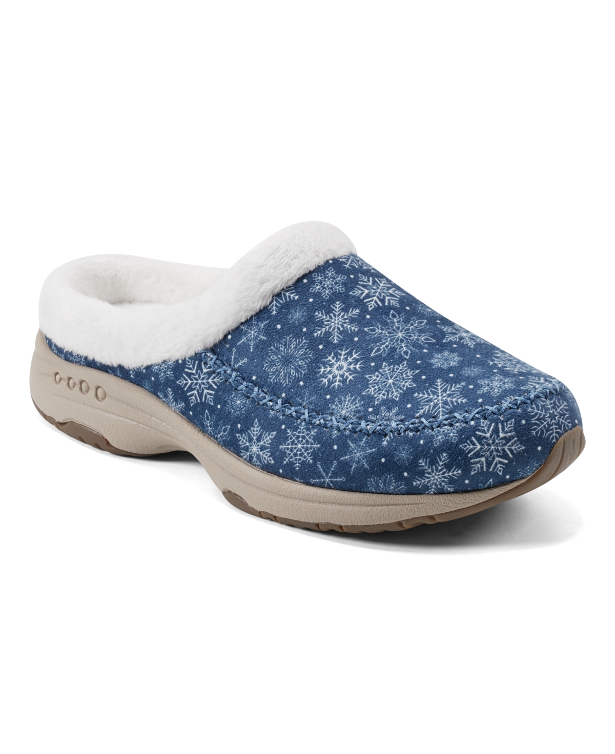 Easy Spirit Women's T-slip Clogs -White Snowflake