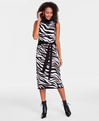 I.N.C. International Concepts Women s Zebra Jacquard Sweater Dress Created for Macy s Macy s