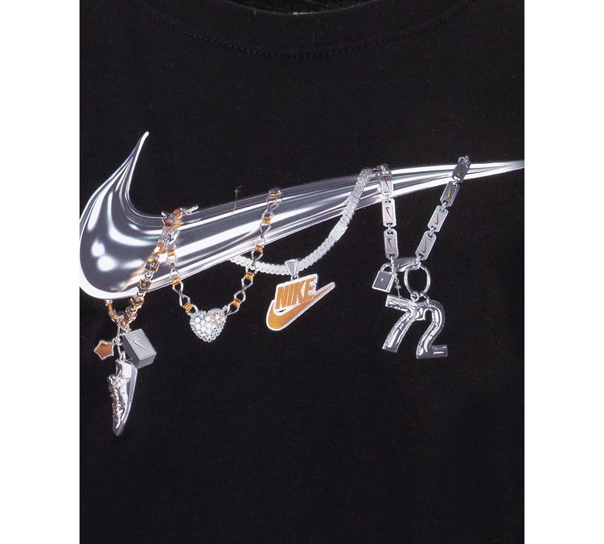 Nike Little Girls Swoosh Charm Graphic Short-Sleeve Cotton T-Shirt