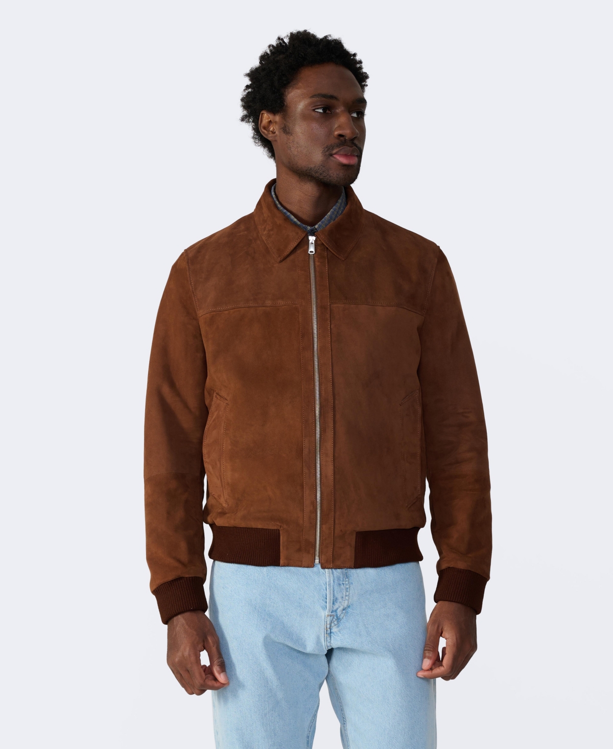Furniq Uk Men's Genuine Leather Snap Detail Jacket,- Black