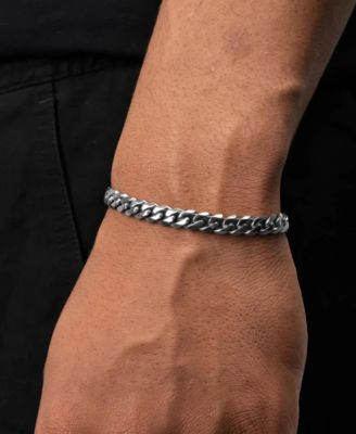 Silver Stainless Steel Curb Chain Bracelet