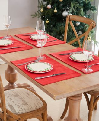 Izod Chadwick Red Green Table Linen Christmas Collection In Red