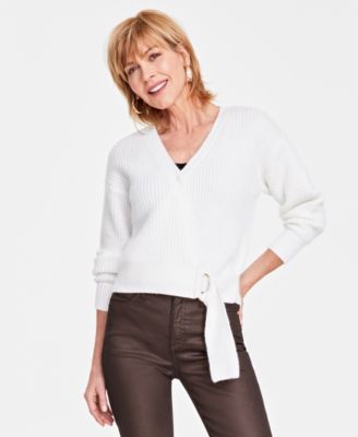 I.N.C. International Concepts - Women's Buckle-Front Sweater