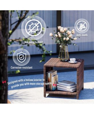 5-Piece Wicker Patio Conversation Set with Cushions