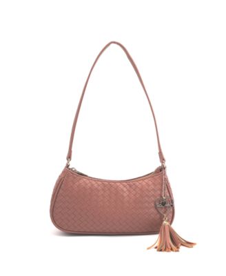 LIKE DREAMS - Ash Heart Tassel Woven Shoulder Bag