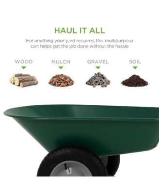 Dual-Wheel Home Wheelbarrow Yard Garden Cart for Lawn, Construction
