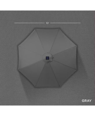 10Ft Solar LED Lighted Patio Umbrella with Tilt Adjustment and UV-Resistant Fabric