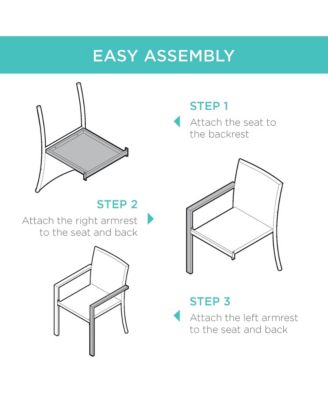 Set of 2 Wicker Chairs, Stackable Outdoor Dining Furniture w/ Armrests