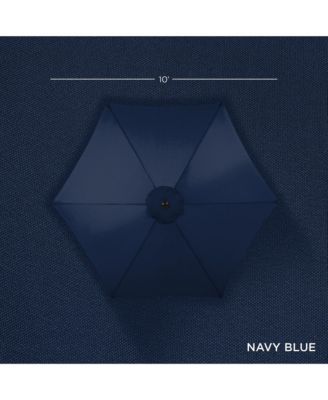 10ft Outdoor Steel Market Patio Umbrella w/ Crank, Tilt Push Button, 6 Ribs